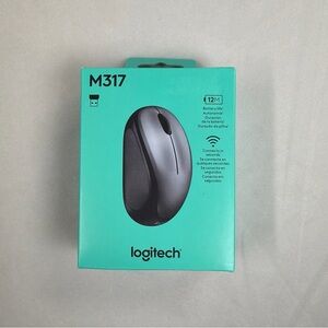 Logitech M317 2.4GHz USB Receiver 12-Month Battery Black Wireless Mouse